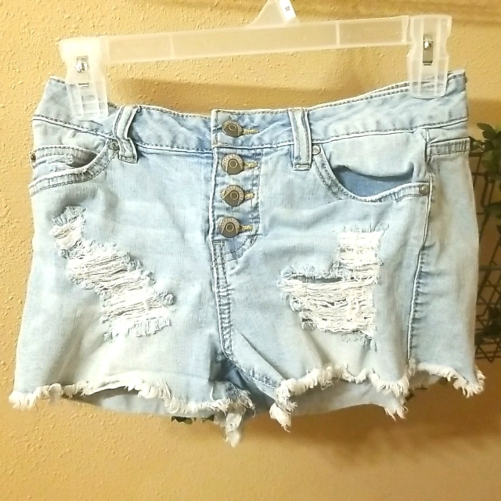 Blue jean shorts well worn size 3 from blue spice